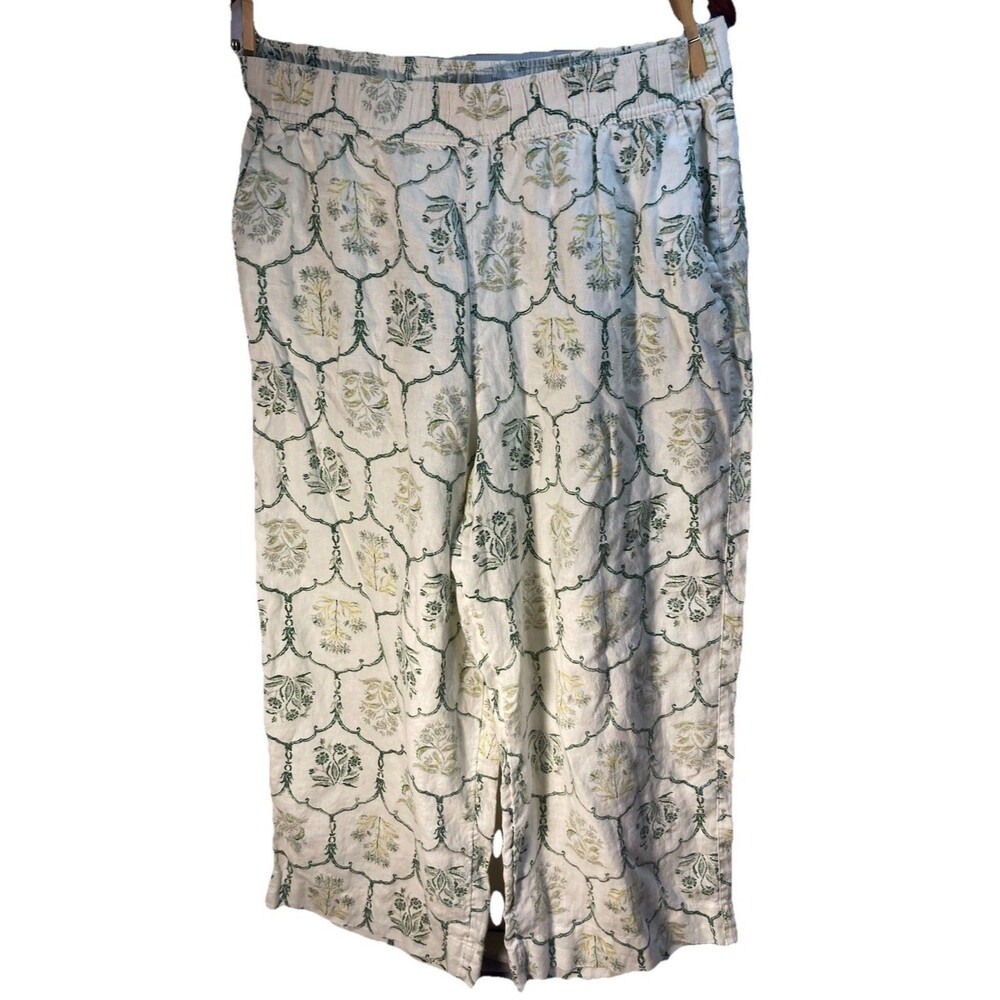 Rachael & Zoe W Sz Xl 100% linen Pants Boho Tropical Coastal Beach Vacation